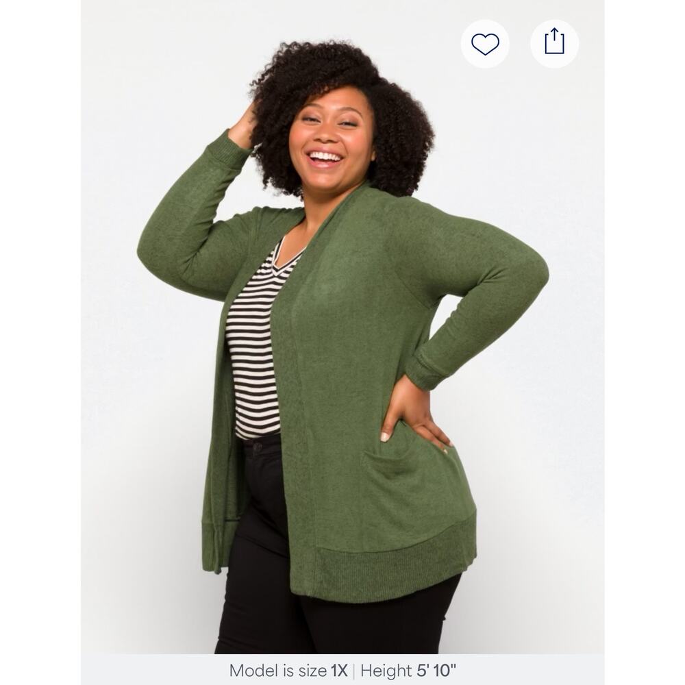 Bobeau Jemmy brushed open pocket cardigan